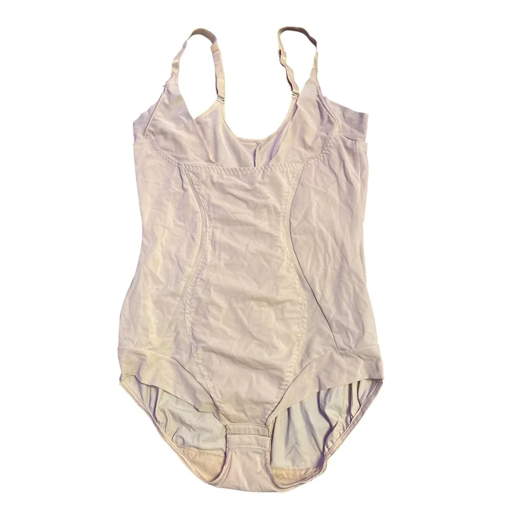 Maidenform Nude Firm Control Shapewear Bodysuit Adjustable Straps L